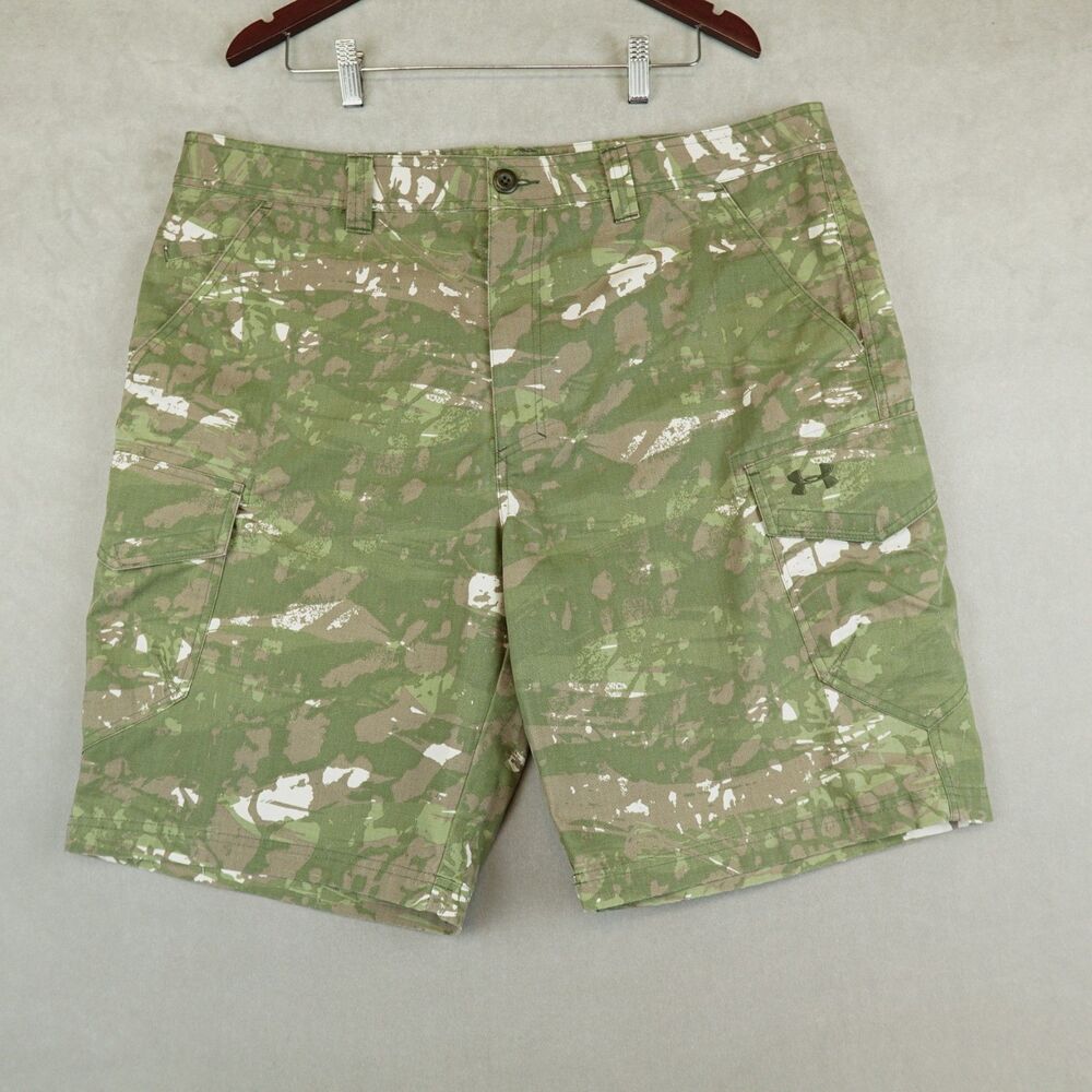 Under Armour Shorts Mens UA Ironside Cargo Camo Mens 40 Ripstop Tactical